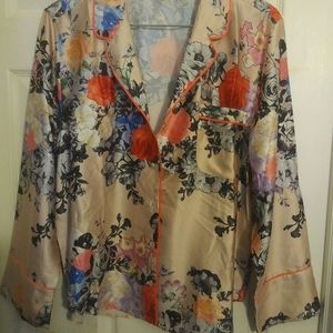 Satin Victoria's Secret  Pink, Green Lounge Top